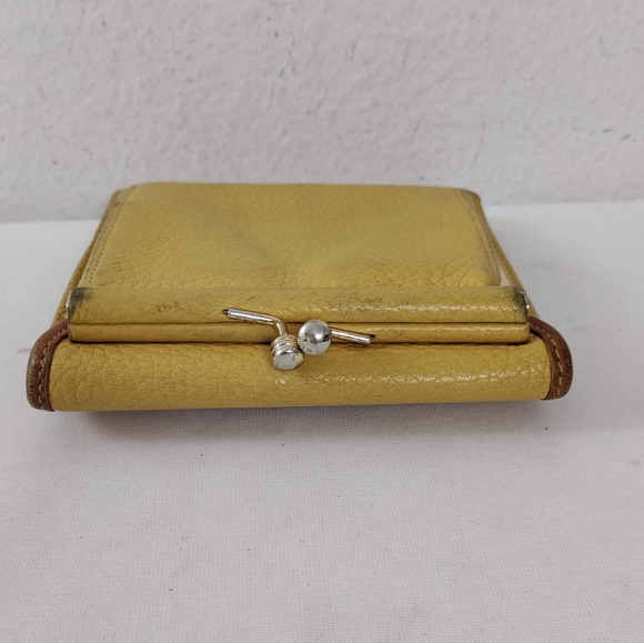 Dooney & Bourke Vintage AWL Mustard & British Tan Trifold Wallet - Picture 5 of 15